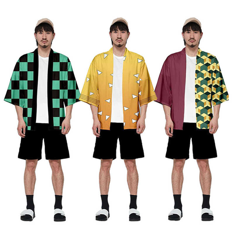 เสื้อคลุมแจ็คเก็ต anime Tanjiro Nezuko cosplay style .theme Demon Slayer