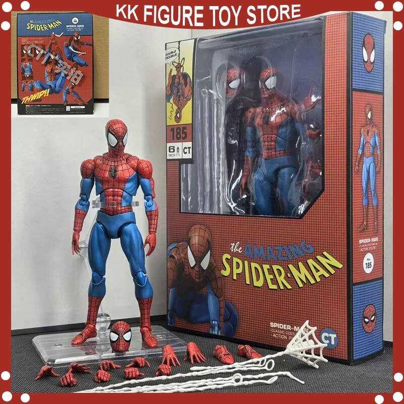 C New Ct To Spiderman Mafex 185 Classic Costume Ver Miles Morales 20 Spider-Man Anime Action Figure