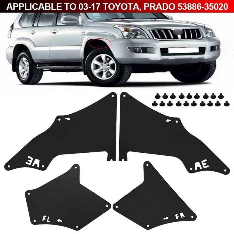 1 ชุด Fender Liners Splash Grds Shield ผ้ากันเปื้อนซีล Mud Flaps W s สําหรับ Toyota Land Crrur Prado