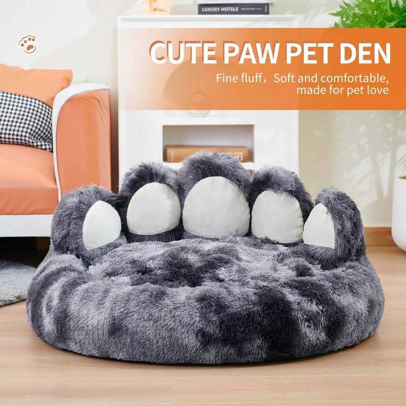 Cozy Comfy Pet Paw Shape Cushion for Your Furry Friend Fluffy Dog Bed Cat Mat Deep Sleeping m หนา
