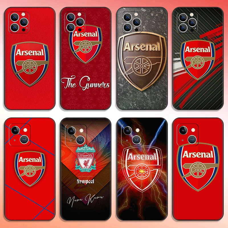 Arsenal FC สําหรับ iPhone 5 5s X XS SE 6 7 8 6s Plus TPU Spot Black Plastic Soft Case