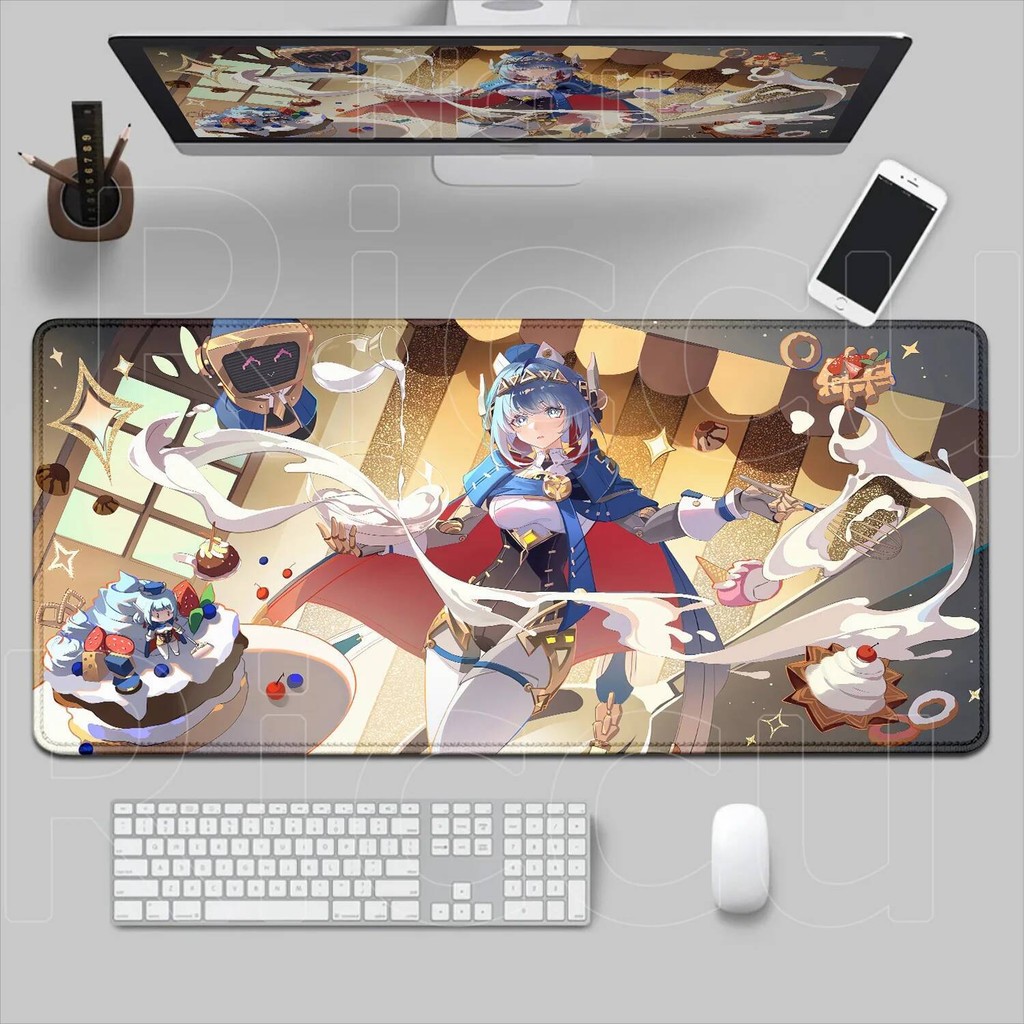 ใหม่ Ineffa Mouse Pad Pc Gamer โต๊ะ Genshin Impact Gaming อุปกรณ์เสริมคีย์บอร์ดขนาดใหญ่โต๊ะแล็ปท็อปอ