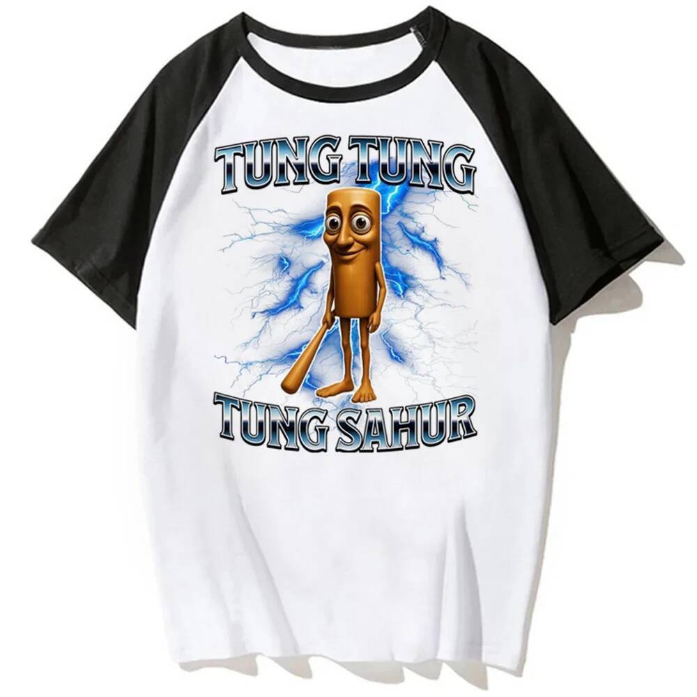 Tung Tung Sahur t เสื้อหญิงฤดูร้อน Grunge harajuku top tees ทางเลือกญี่ปุ่น 80s gothic grunge