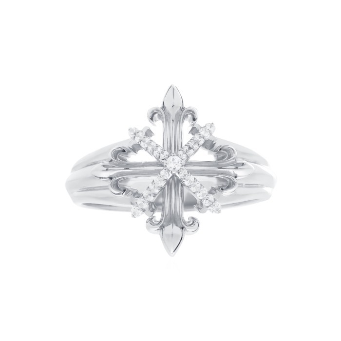 The Rituals Star ring Xtreme -White เงินแท้ 925 ขัดเงาพิเศษชุบไวท์โกลด์ ฝังคริสตัล ลาย Rituals Star