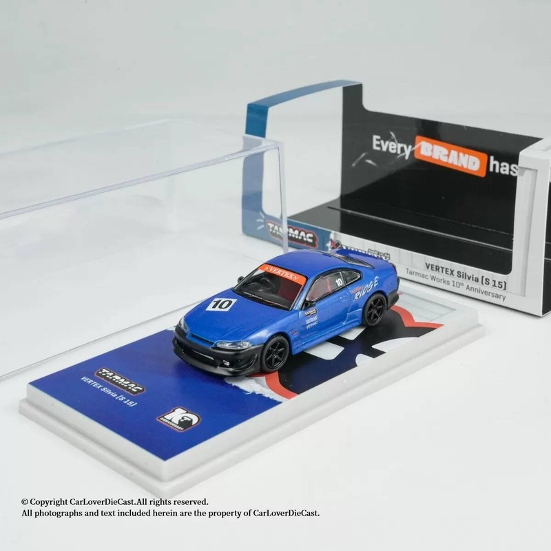 TW 1: 64 VERTEX Silvia S15 โมเดลรถอัลลอย
