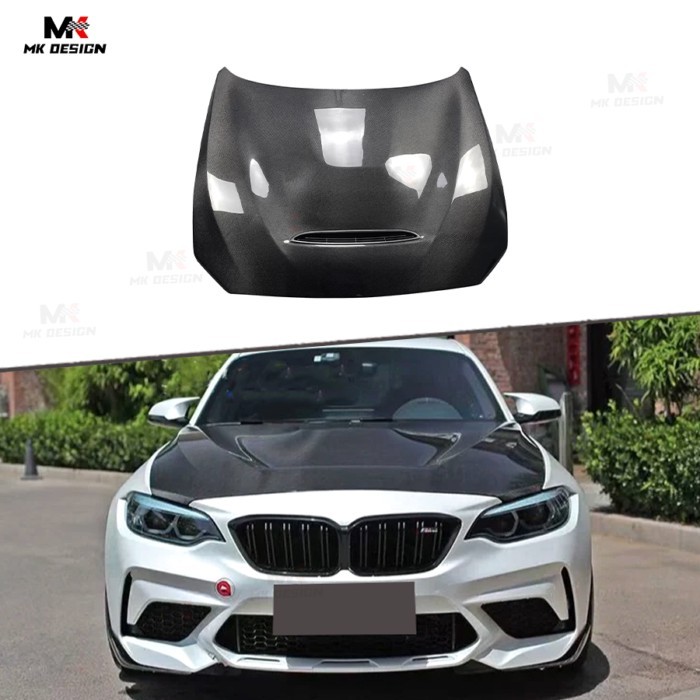 GTS Style Carbon Fiber Front Hood Bonnet Cover For BMW F87 F22 M2 M2C 2014-2021 Front Engine Hood R