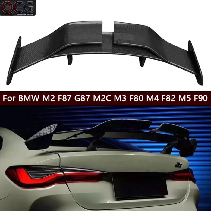 For BMW M2 F87 G87 M2C M3 F80 M4 F82 M5 F90 Carbon Fiber Tail fins Rear Trunk Spoiler Guide Wing Re