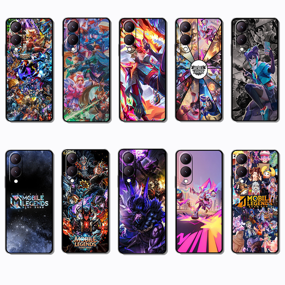 เคสโทรศัพท์สีดําแบบนุ่มสําหรับ Vivo Y17S 4G Y28 MLBB Cover
