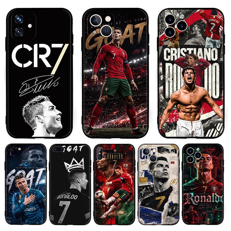 สําหรับiPhone 5 5s SE 6 6s 6 7 8 Plus SE X XR XS 17 Air Pro Max Cristiano Ronaldoปลอก 6Y29 สีดําTPUซ