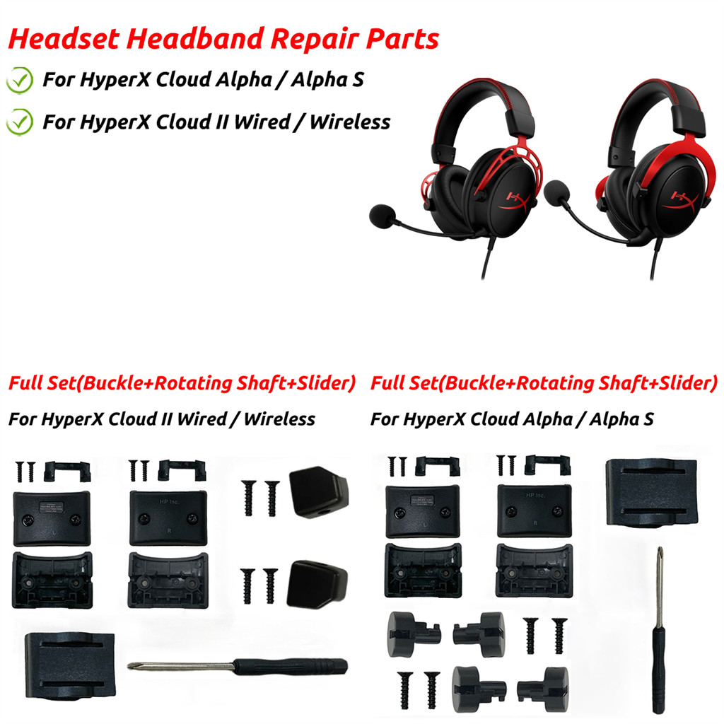สําหรับ HyperX Cloud II / 2 / Alpha / Alpha S ชุดหูฟังแถบคาดศีรษะเพลาหมุนหัวเข็มขัด Slider อะไหล่ซ่อมอุปกรณ์เสริม