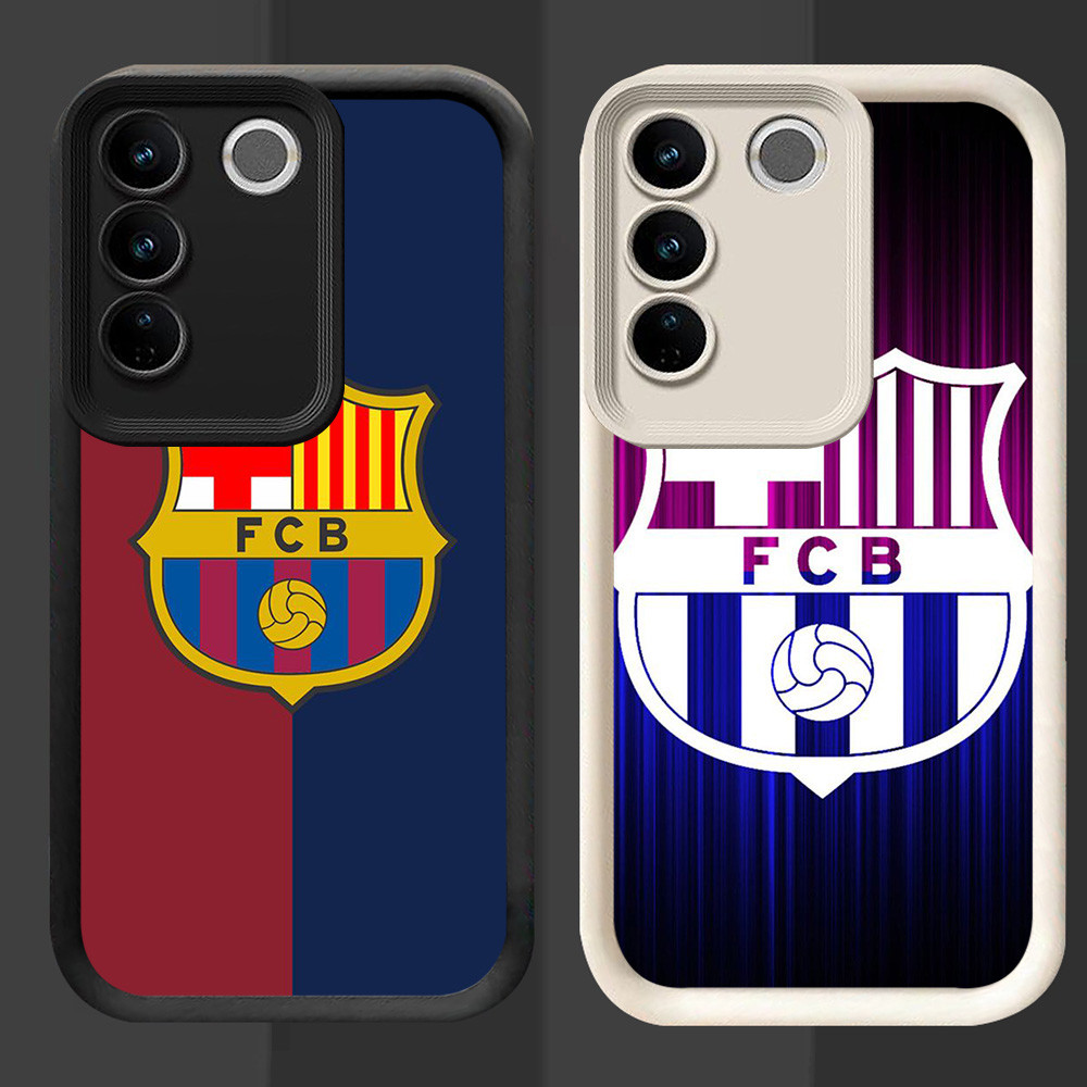 R90 Barcelona FC Casing สําหรับ VIVO V29E Y81 Y81s V29 Pro Y100 สีดําและสีขาว