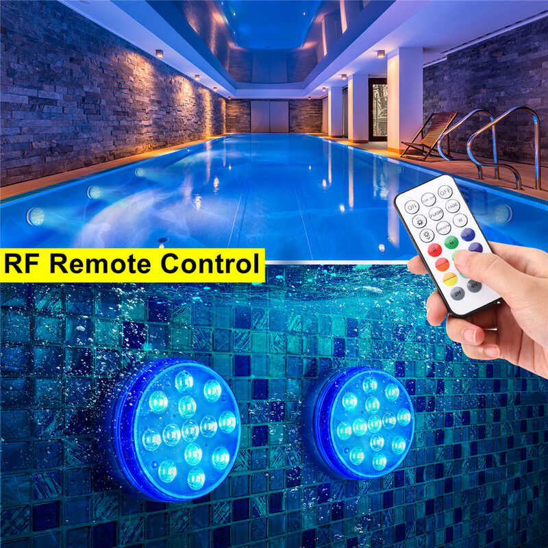 2024 🍀 Updated Subersible Lights With Reote Underwater Pool Light Ip68 Magnet 13 LED Bright La