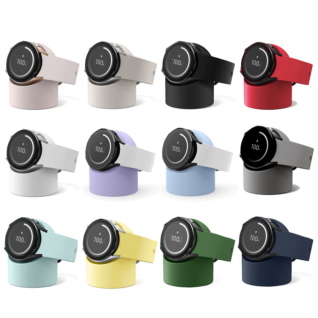 แท่นชาร์จไร้สายซิลิโคนสําหรับ Samsung Galaxy Watch 8 40 มม./44 มม.สถานีชาร์จ Dock Desktop Holder