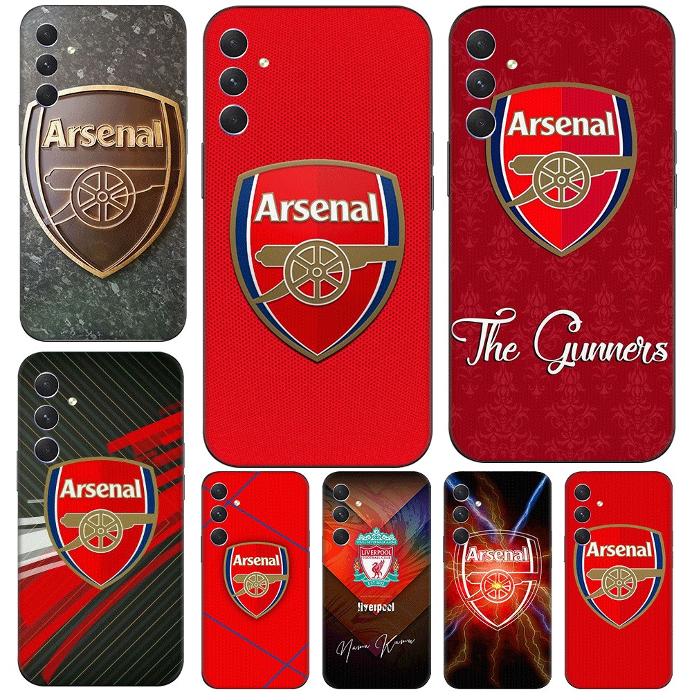 Arsenal FC สําหรับ Samsung J8 J4 J6 Plus หรือ J4 J6 Prime TPU Spot Black Plastic Soft Case