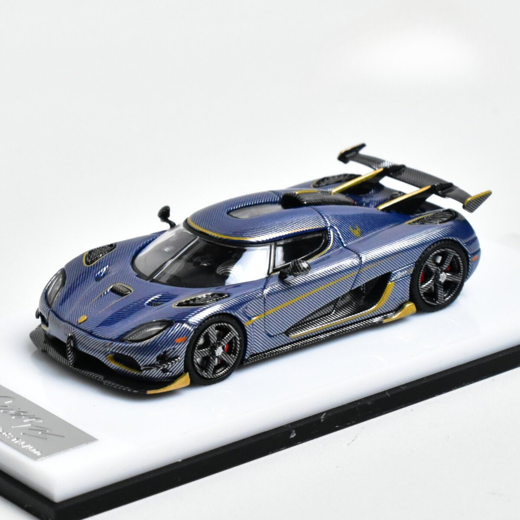CMB 1:64 Koenigsegg Agera Rs Blue Full Carbon Pattern Alloy Car Model