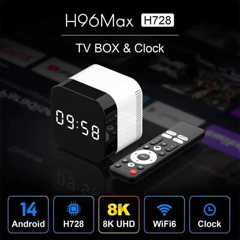 ▥ H96 Max H728 กล่องทีวีandroid 14 Atvกล่องทีวี 8K 4K @ 60Fps 1000M/Lan Wifi6 Bt5.0 Googleนาฬิก