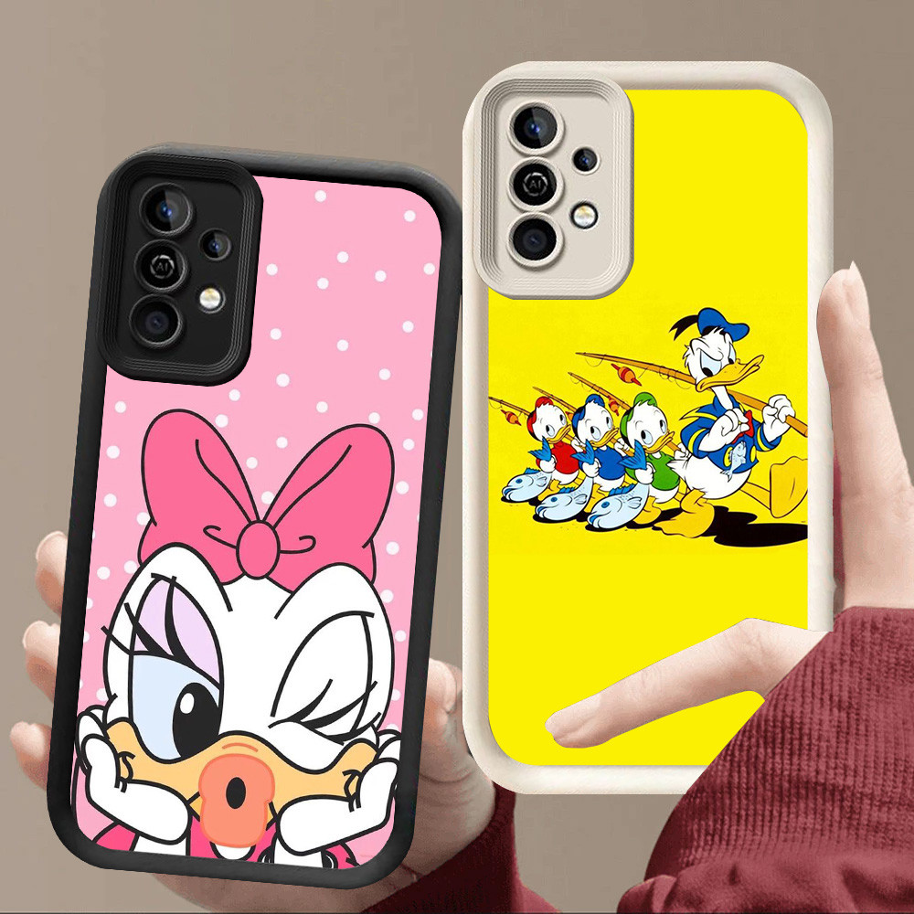 R59 โดนัลด์ดั๊กปลอกสําหรับ Samsung A15 A16 A54 A36 A56 A24 A14 5G สีดําและสีขาว