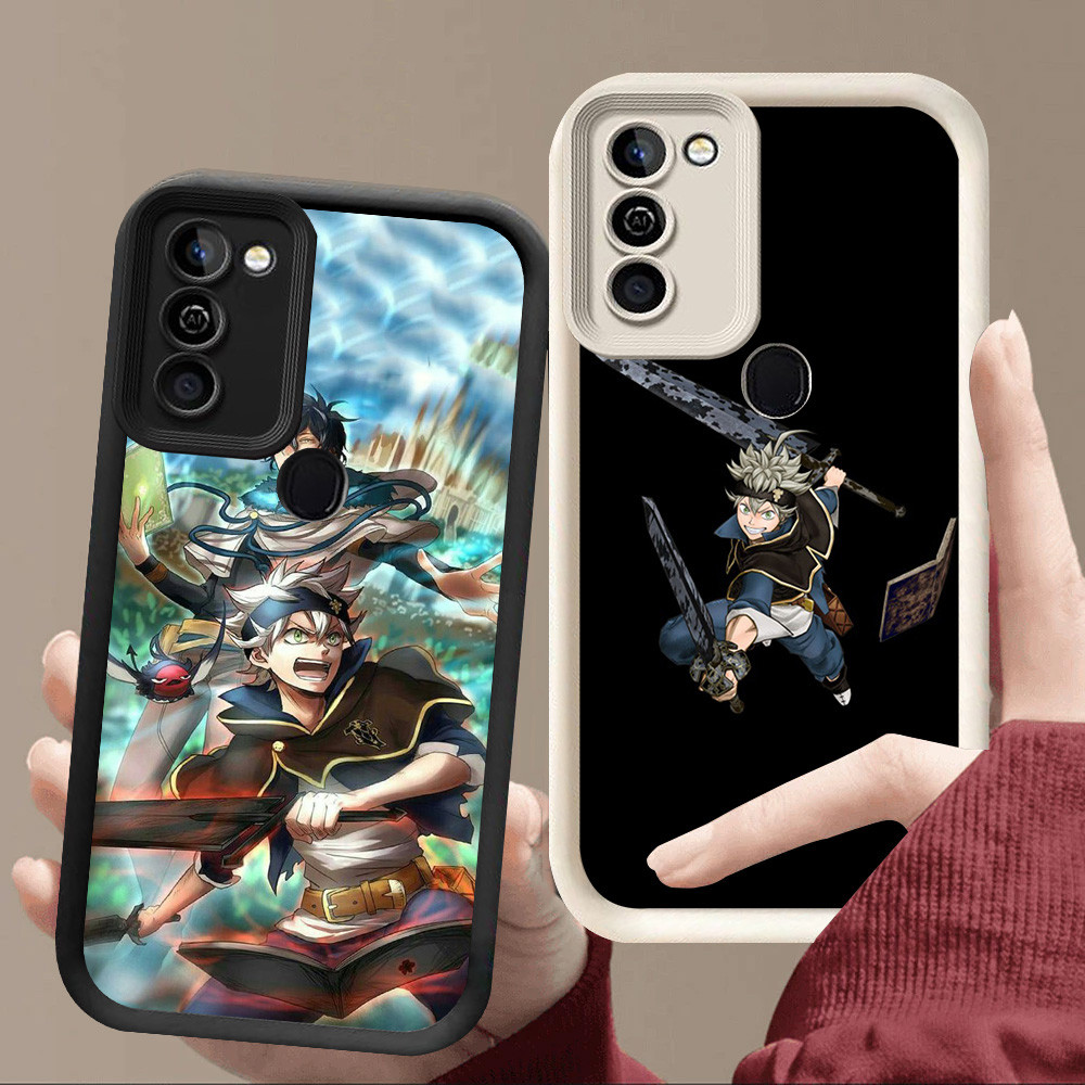 R96 Black Clover Casing สําหรับ Infinix HOT 10 12 11 Play สีดําและสีขาว