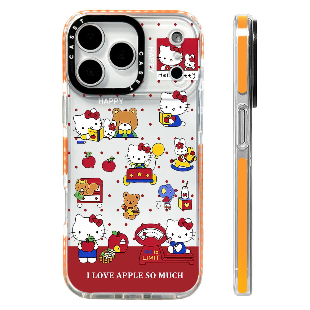 น่ารัก Happy Hello Kitty หมีน้อยสําหรับ IPhone 11 13 15 16 17 Pro Max 17AIR 12 Mini Cover X XR XS Max ซิลิโคนนุ่มกันชนใส SE 2022 6 7 8Plus ปลอกกันกระแทก ราคา ถูกที่สุด ดีลบีเคเค แกลเลอรีภาพที่ 7