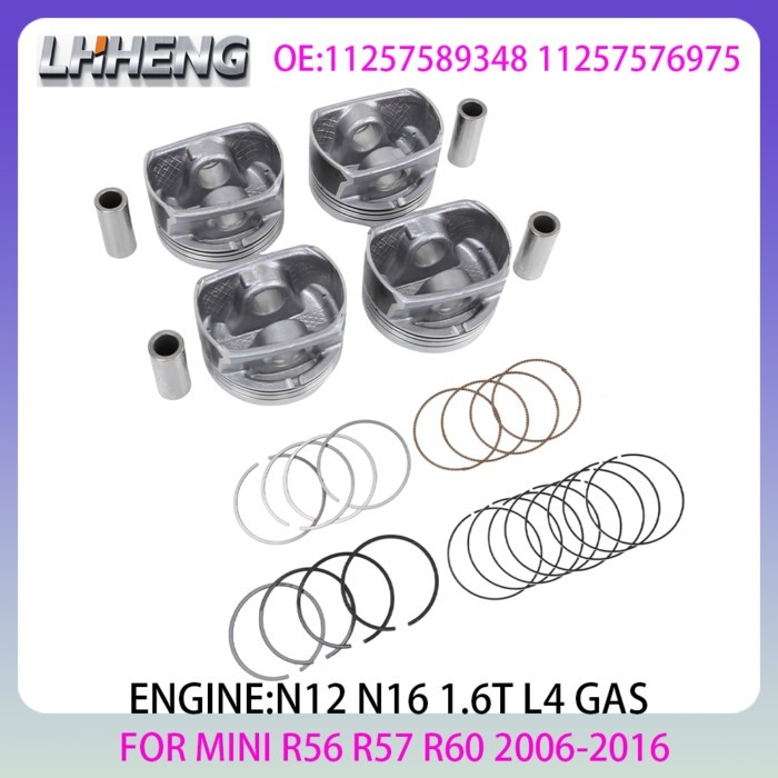 Engine Piston & Piston Ring set For MINI R55 R56 R57 R58 R59 R60 R61 1.6L 1.6 L T L4 GAS 06-16 N12B