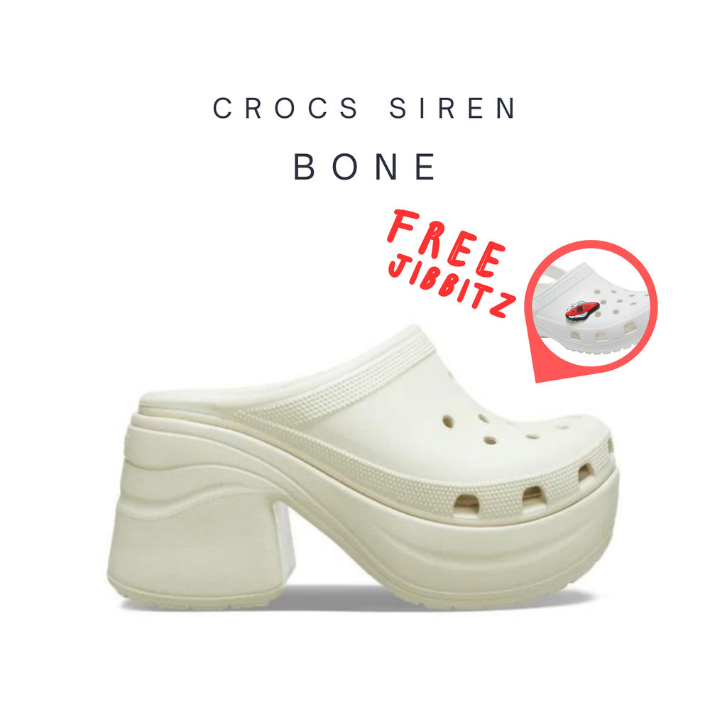 ♞,♘,♙ Free Jibbitz x2ตัว  Crocs Siren Clog Bone 208547-2Y2 SGF