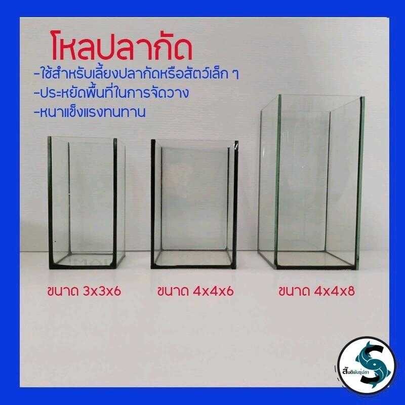 โหลปลากัด เกรดเอ หนา3มิล- ขนาด 3X3x6 นิ้ว - 4X4x6 4X4x8 นิ้วตู้ปลาขนาดเล็ก โหลเลี้ยงเต่า 140