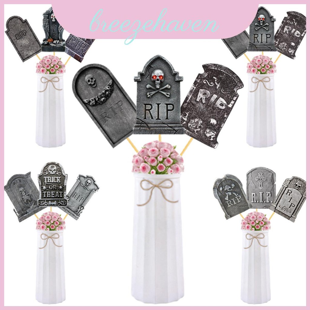 ธีม Cemetery แจกันฮาโลวีน Plugins 12 ชิ้นตกแต่งกระดาษสําหรับการตั้งค่าตารางงานรื่นเริง