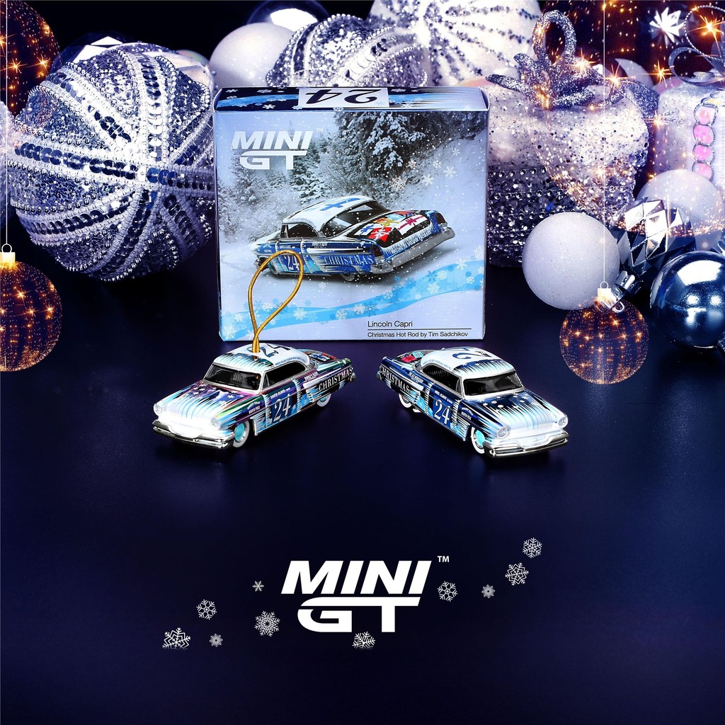 MINIGT 888#1::: 64 Lincoln Lincoln Capri 2024 ชุดคริสต์มาสจําลองรถรุ่น