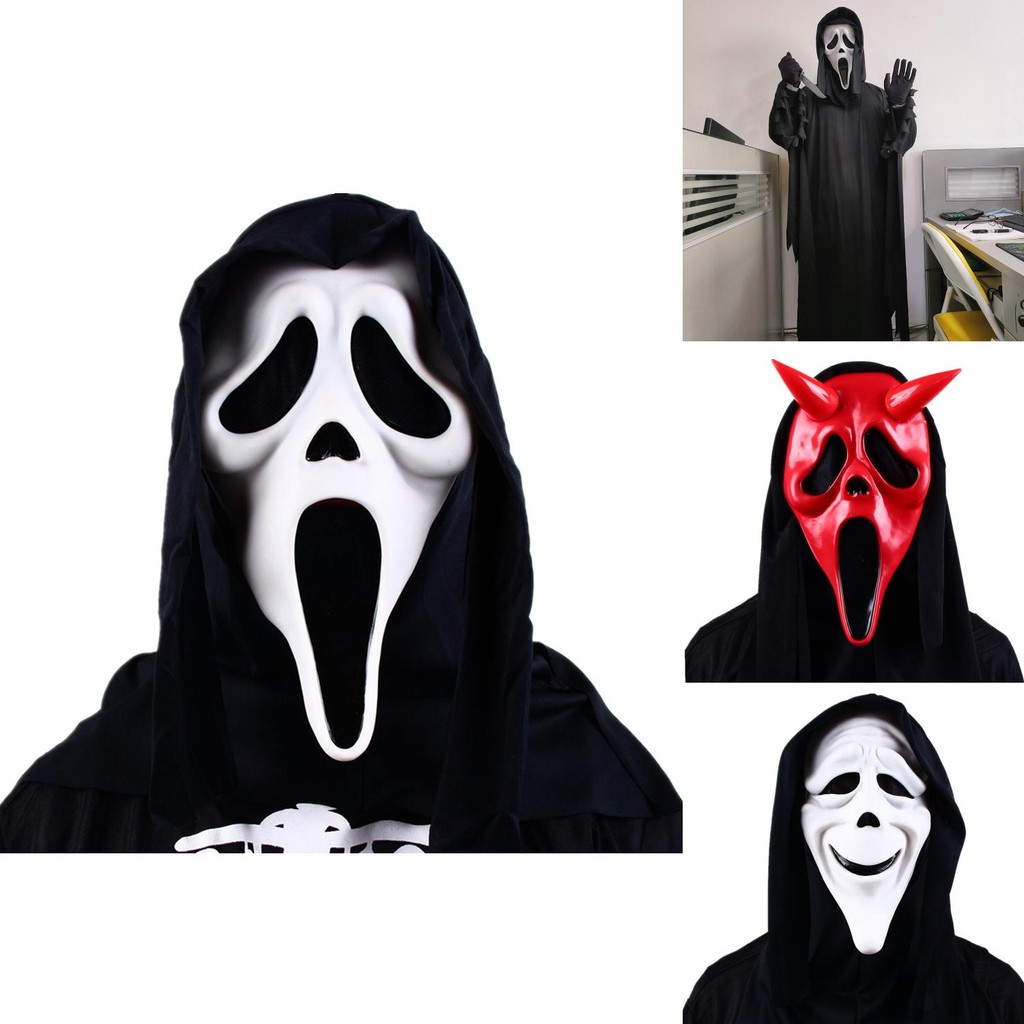 Bring Fear With Your Ghost Face Mask และชุดเครื่องแต่งกายเหมาะสําหรับคริสต์มาสฮาโลวีนและ