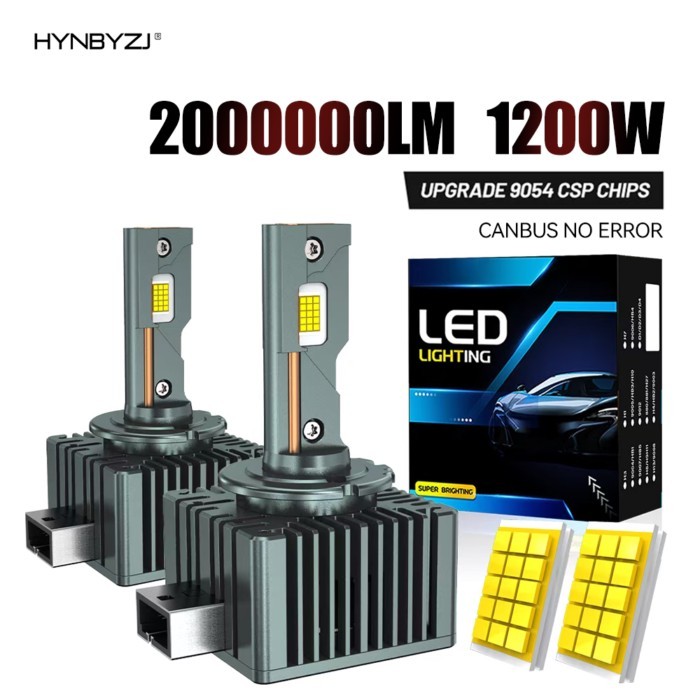 HYNBYZJ 1200W D2S D4S LED Car Headlight Bulb HID 2000000LM D1S D3S D5S  Canbus D1R D2R D3R Xenon Bu