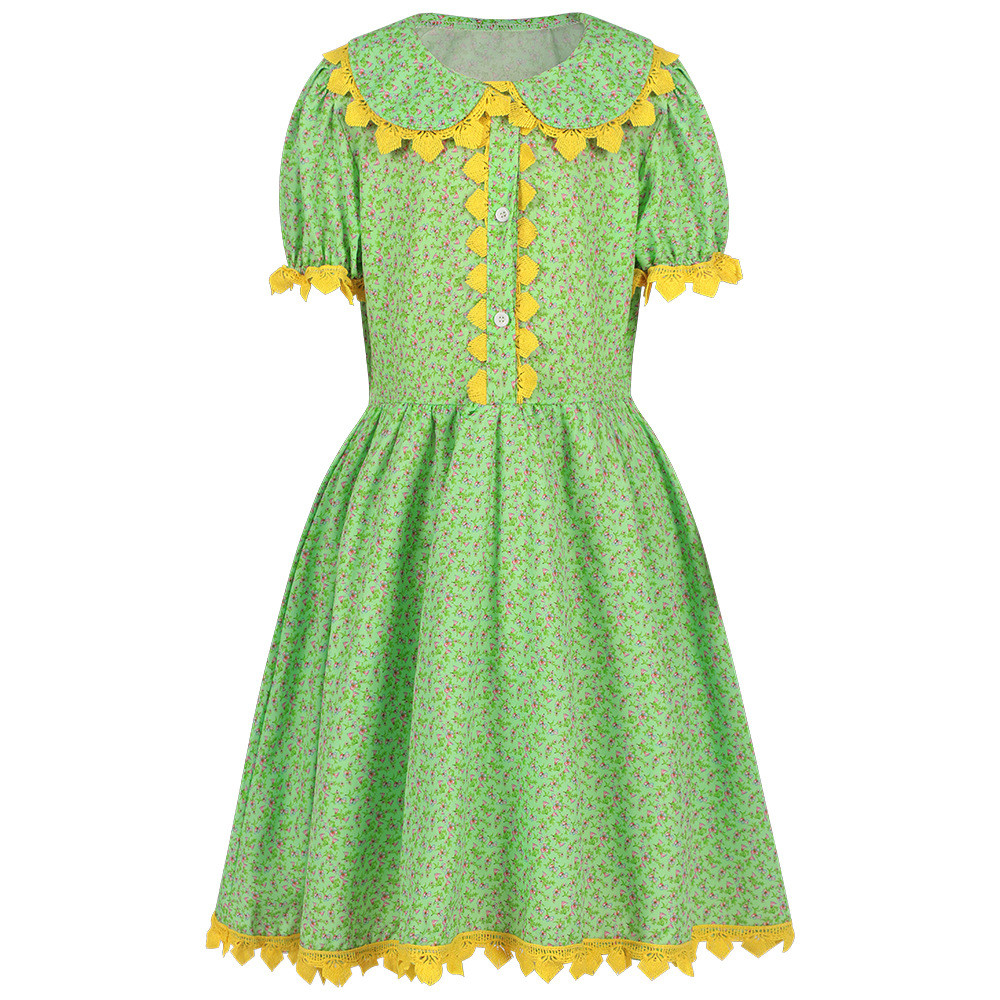 ชุดเด็กหญิงโคลอนIAL พร้อมหมวกและกระโปรงสำหรับคอสเพลย์ฮาโลวีนและการจำลองเหตุการณ์ประวัติศาสตร์