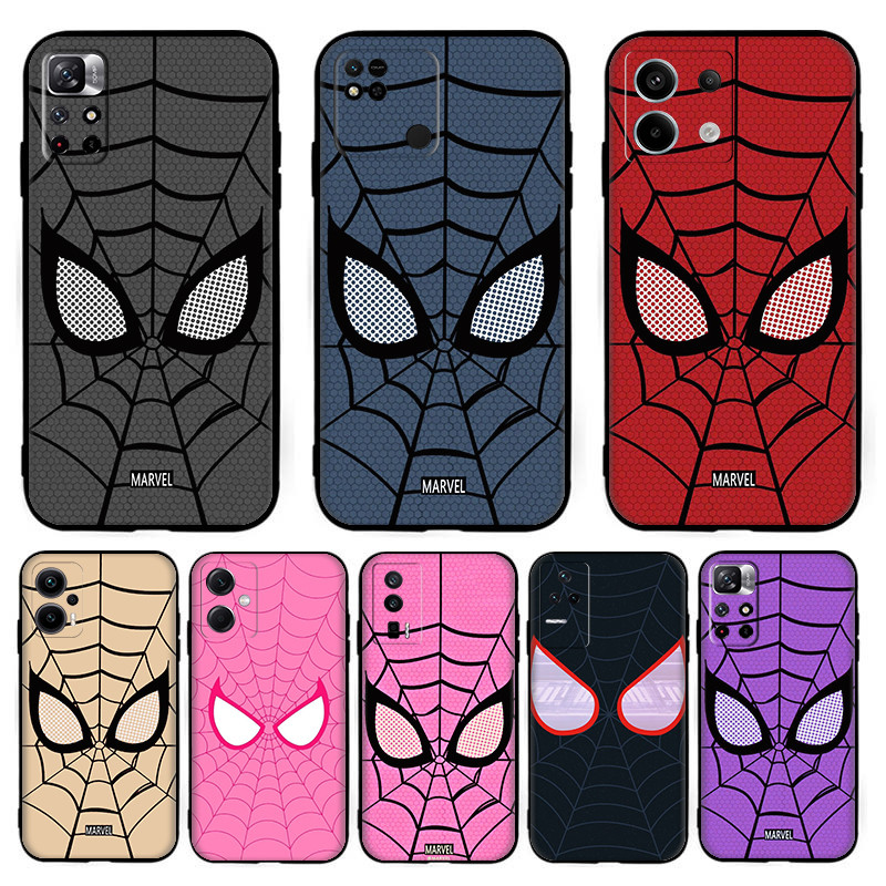 W[12] Cool Spider-Man สําหรับ Redmi K20 K40 K60 K70 Pro K50 Gaming A3 A3X TPU ซิลิโคนเคสโทรศัพท์สีดํ