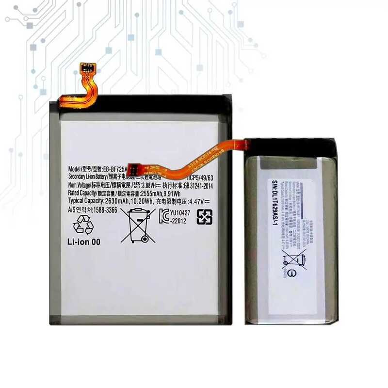 Battery For Samsung Galaxy Z Flip 4 5G F723 F724 SM-F7210 EB-BF725ABY+EB-BF724ABY 1070mAh/2630mAh