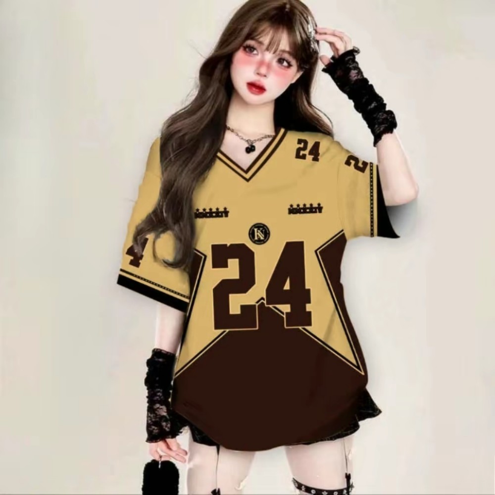 V คอ Jersey Womenwear , ปรับแต่งฟรีด้วยชื่อและหมายเลข, เสื้อเจอร์ซีย์, มีสไตล์, เสื้อซับลิมated เต็ม