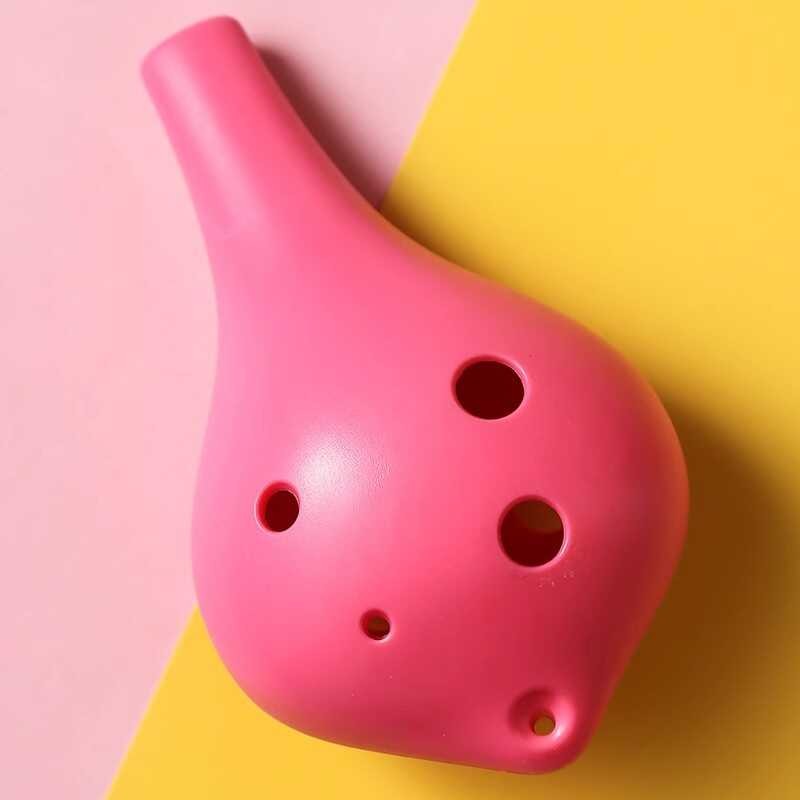 6 หลุม Ocarina เริ่มต้นฟรีอุปกรณ์เสริมพลาสติกเรซิ่นนักเรียนเด็ก Introductory หกหลุม Ocarina เครื่องม