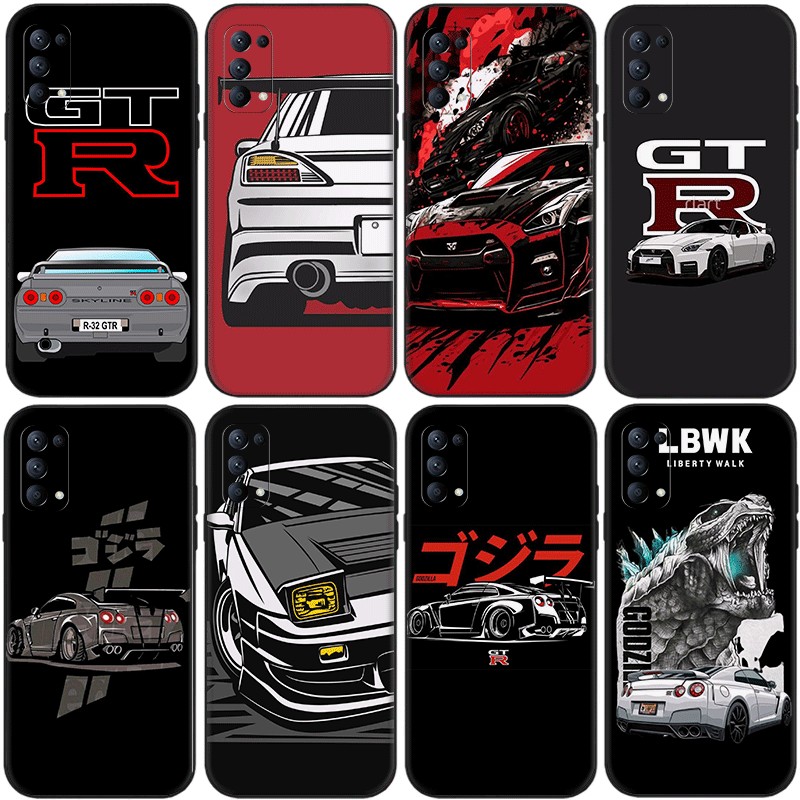 Nissan Skyline GTR R34 สําหรับ OPPO Reno 2Z 2F 3 4 Pro 5 5F ความเข้ากันได้ TPU เคสโทรศัพท์นุ่มฝาครอบ