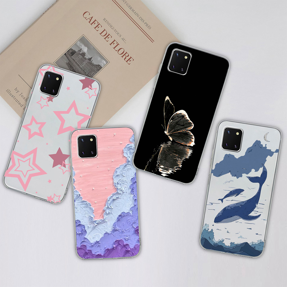 สําหรับSamsung Galaxy A81 A82 กรณีTwinkle Star Ocean Antipriantกันกระแทกซิลิโคนเรียบง่ายคุณภาพสูงCle