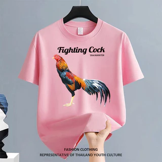 สีขาว-ดำ สตรีทแฟชั่น สีดําแขนสั้น เสื้อยืดผู้ชาย วินเทจ เสื้อยืด CASUAL OVERSIZE ลายการ์ตูน FASHION คอกลม ผู้ชาย COOL