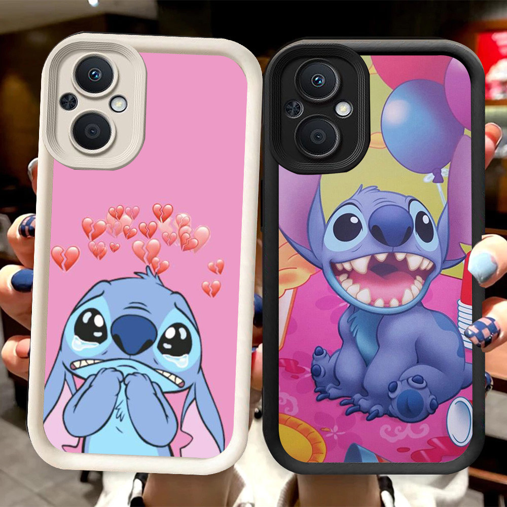 R102 Stitch Casing สําหรับ OPPO Reno 8Z 7 7Z 8 Lite 5G สีดําและสีขาว