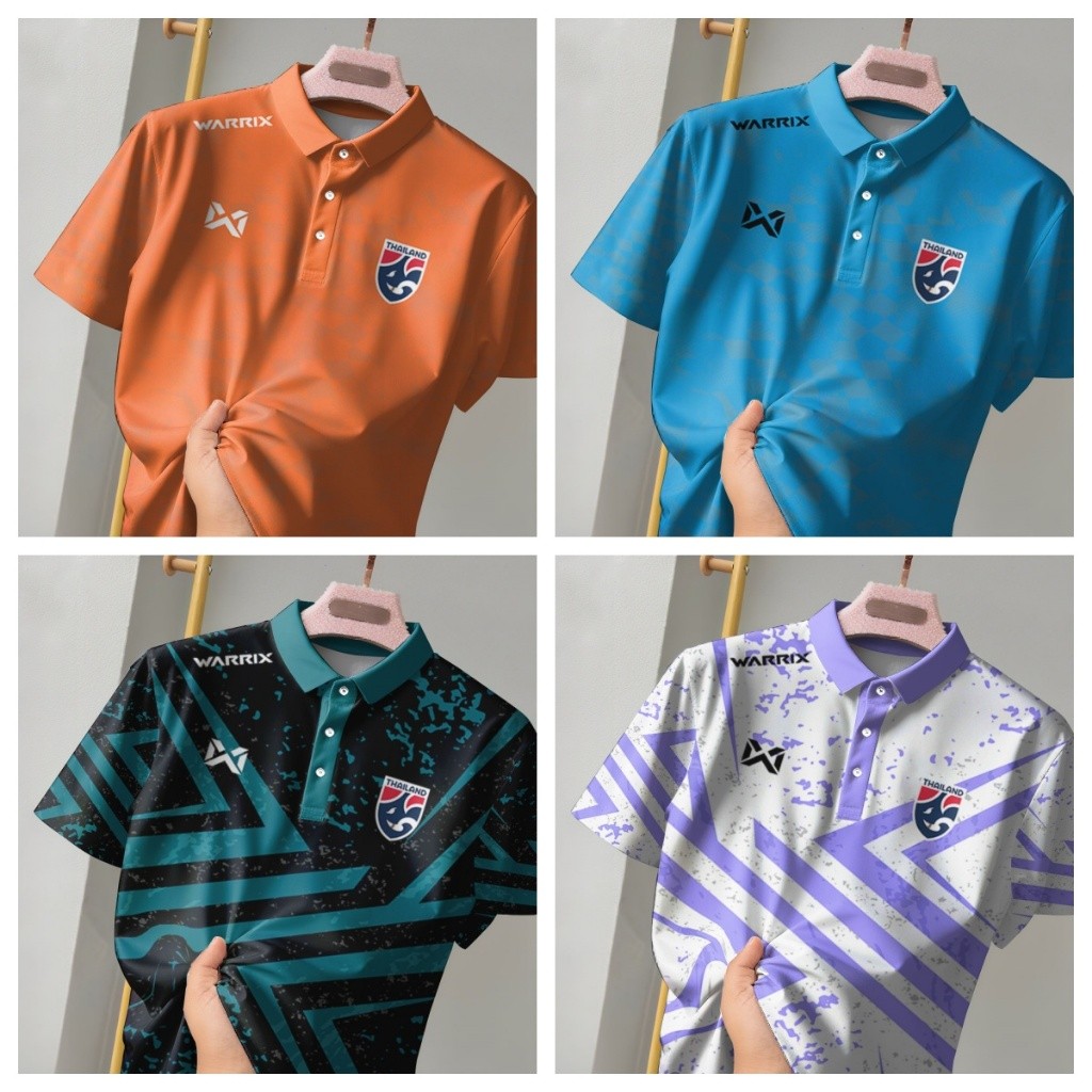เสื้อกีฬาผู้ชาย 2025 ออกแบบโลโก้ทีมประเทศไทย หลากสี ใส่สบายระบายอากาศดี