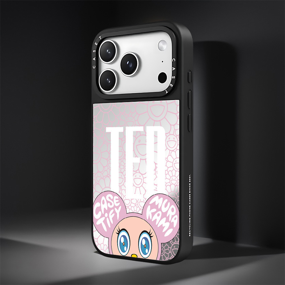 Takashi Murakami สีชมพู Mickey Head กระจกไร้สายชาร์จแม่เหล็กสําหรับ IPhone 17 Pro Max ฝาครอบ 17 AIR กรอบนุ่ม PC Hard กันชนกันกระแทกพร้อมบรรจุภัณฑ์