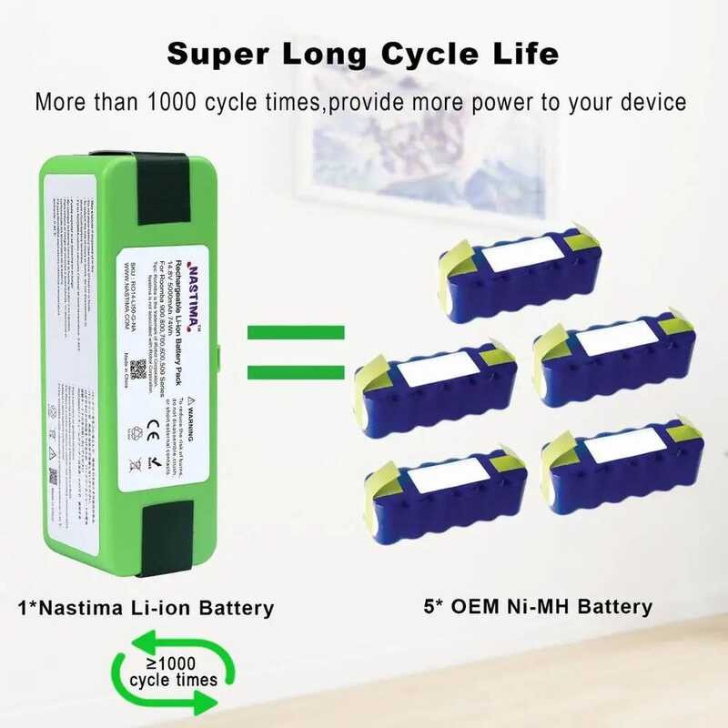 ❥ 14.8V 5000Mah Li-Ion สําหรับ Irobot Roomba 980 981 960 970 895 890 860 695 680 690 675 640 เป