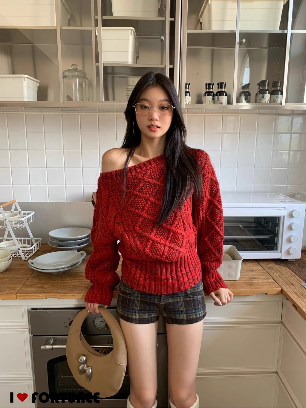 Shanmieleng 2025 เสื้อกันหนาวสำหรับผู้หญิง สไตล์ใหม่ สีแดง เพชรประกาย ทออย่างสวยงาม