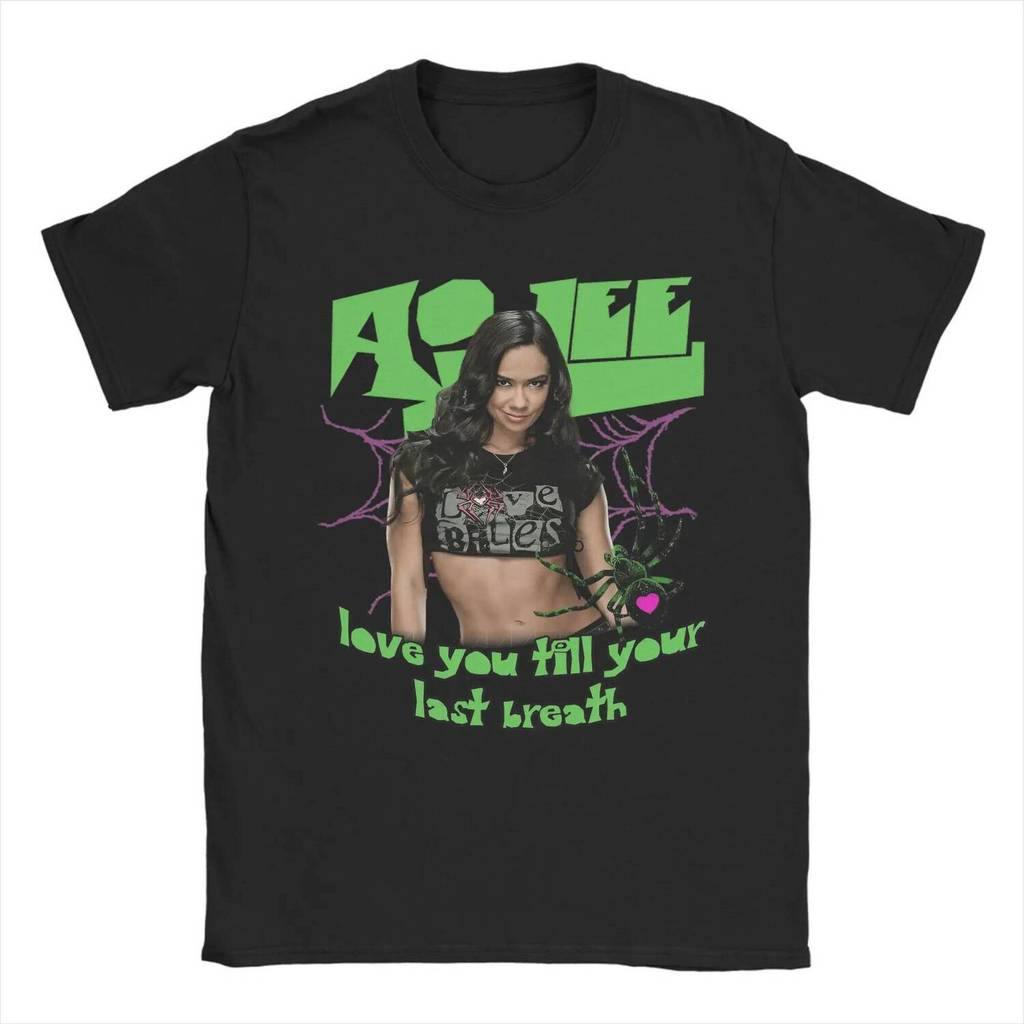 AJ Lee มวยปล้ําสาว 90s T เสื้อผู้ชายผ้าฝ้าย 100% เสื้อยืดตลก O คอ Tees แขนสั้น Tops Plus ขนาด