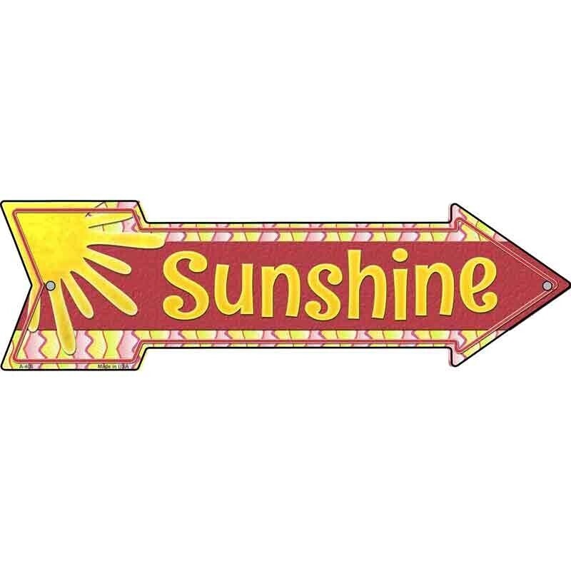 Sunshine Novelty Metal Arrow Sign ทิศทาง 17" x 5" Wall Decor