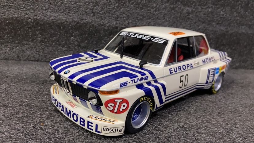 Bos 1/18 BMW 3 Series Racing Car BMW 2002 GS Tuning Resin Car Model Bulk Bag Out of Print Car Model