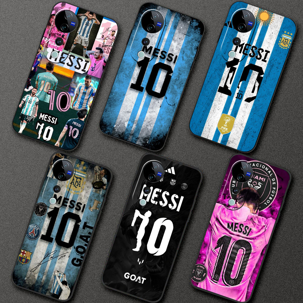 เคสโทรศัพท์สีดําแบบนุ่มสําหรับ Vivo v40 S19 Pro SX26 Lionel Messi caseg