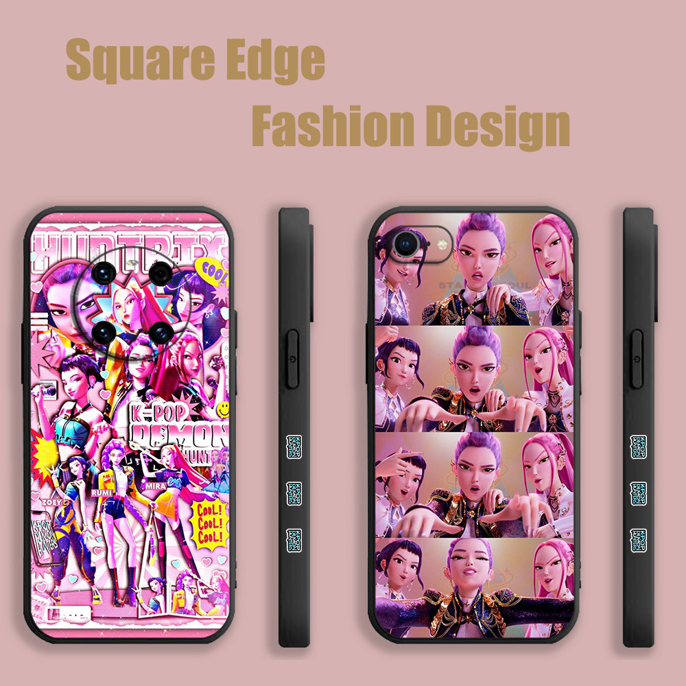 ปลอกสําหรับ OPPO A53 A76 A95 A96 A77 Reno6z Reno 7 4G Kpop Demon Hunters Rumi Zoey Mira สีชมพูสุนทรี