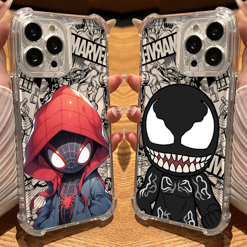 Venom Spiderman Miles Morales Groot Marvel เคสใสสําหรับ iphone 17 Pro 16E 11 12 13 14 15 16 Pro Max 