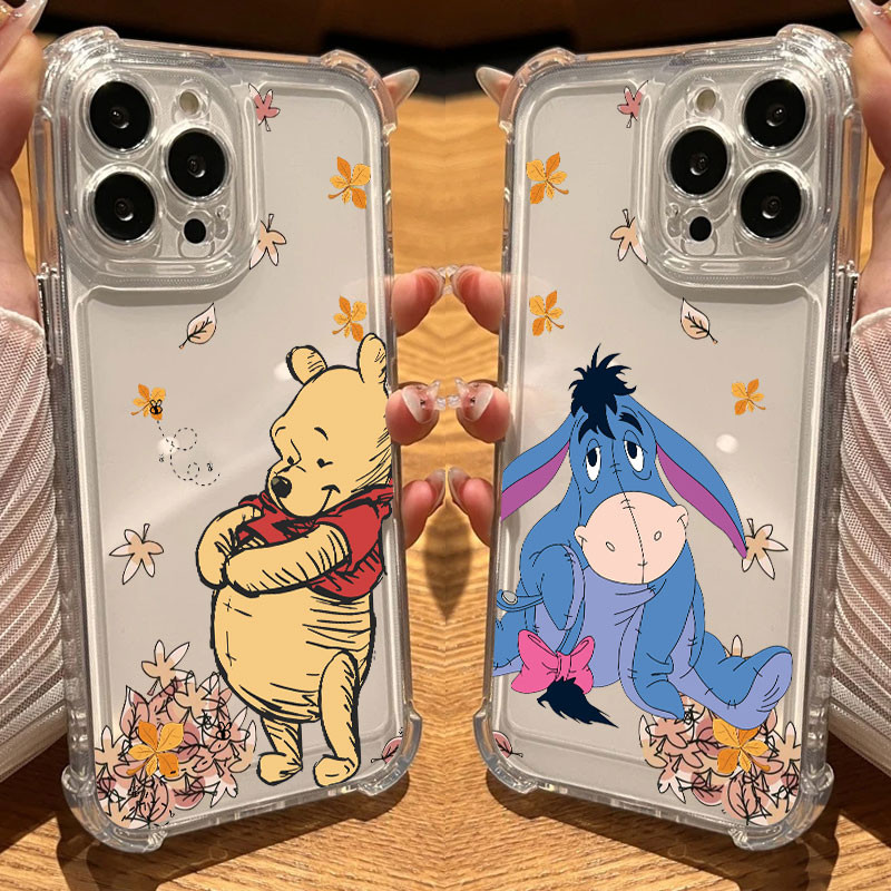 Winnie Pooh Eeyore Tigger Piglet เคสซิลิโคนใสสําหรับ iPhone 17Air 17 16e 16 15 14 13 12 11 Pro Max Air Plus ปกอ่อน TPU ปลอกใส่โทรศัพท์กันกระแทก